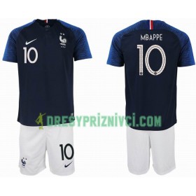 Fotbalový Komplet Francie MBAPPE 10 2 star Dětské Domácí MS 2018 Krátký Rukáv (+ trenýrky)
